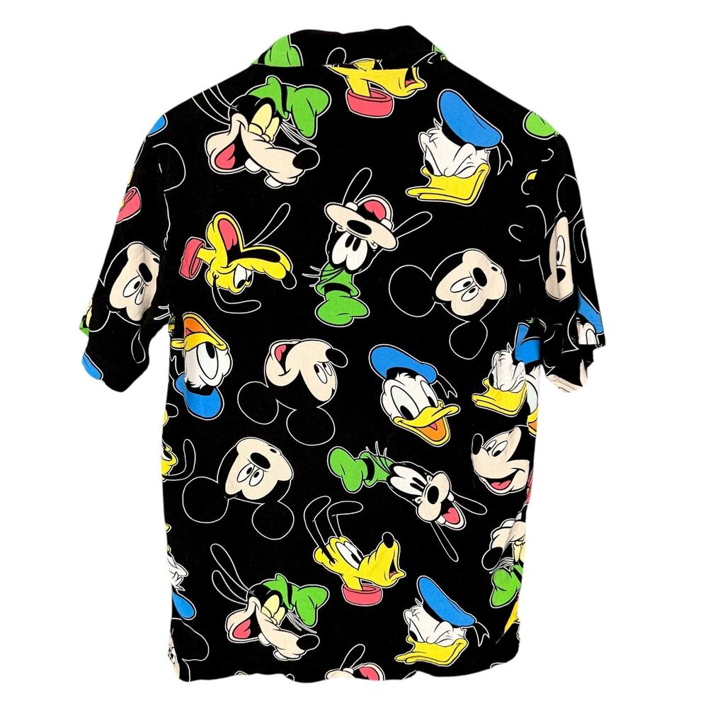 Disney Mickey Mouse Friends Black Short Sleeve Men's S Camp Collar Resort Shirt - Picture 2 of 7